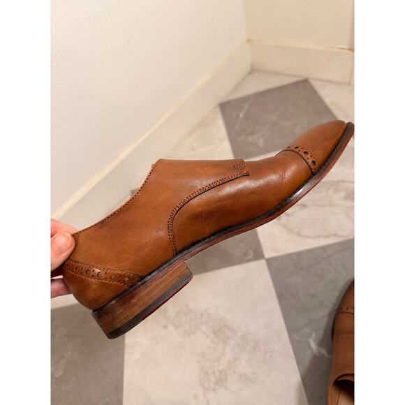 3DM Lifestyle Mens Double Monk Strap Dress Shoes Size 8 Cognac Leather Old Money main image 4